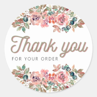 Adesivo Thank you for your order sticker, flower, minimali