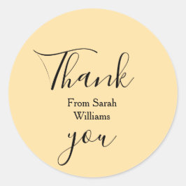 Adesivo Thank you from add name yellow Pastel boho wedding