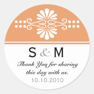 Adesivo Thank You Monogram Wedding Favor Labels