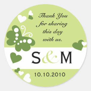 Adesivo Thank You Monogram Wedding Favor Labels