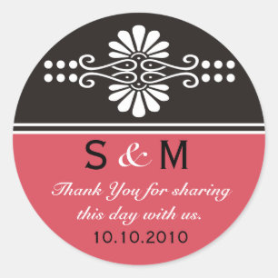 Adesivo Thank You Monogram Wedding Favor Labels