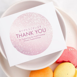 Adesivo Thank You Pink Glitter Sparkle Small Business