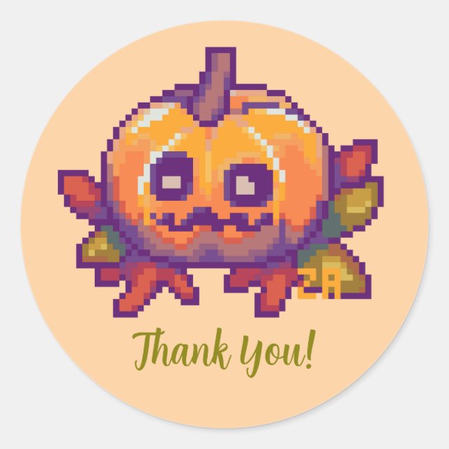 Adesivo Thank You Pixel Art, Pixelart Pumpkin (Frente)