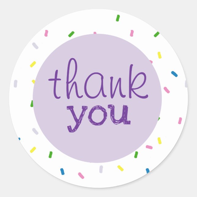Adesivo Thank You Script Sprinkles Pattern (Frente)