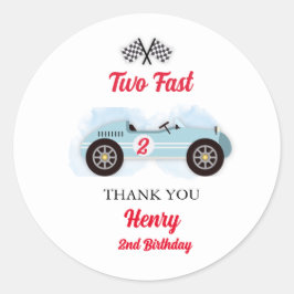 Adesivo Thank you Sticker, Birthday Too Fast, Vintage Race