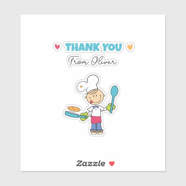 Adesivo Thank You Sticker – Cute Chef Pancake Theme (Folha)