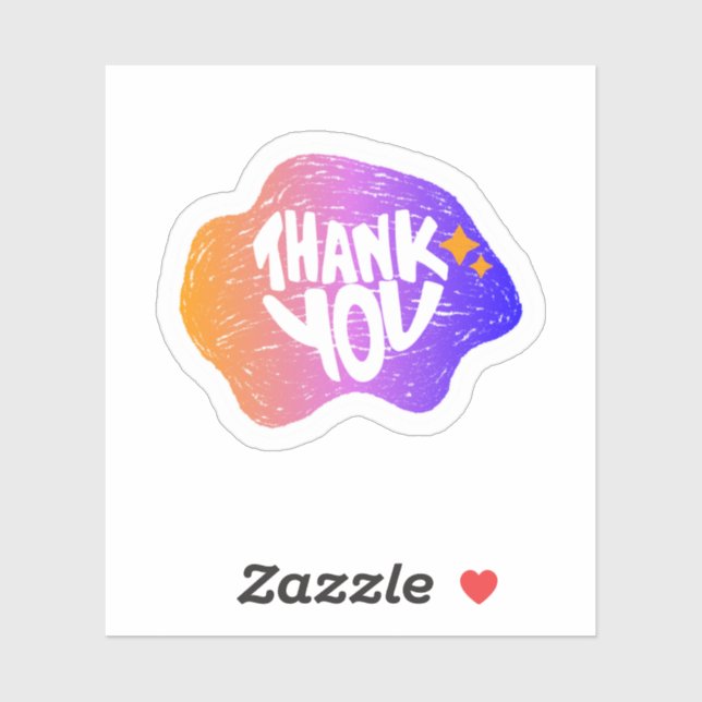 Adesivo  Thank You Sticker – Hand Lettering Gradient Style (Folha)