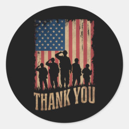 Adesivo Thank You Veterans Day American Flag Vintage