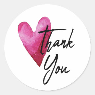 Adesivo Thank You Watercolor Heart
