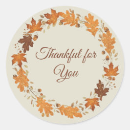 Adesivo Thankful for You Fall Thank You Cards