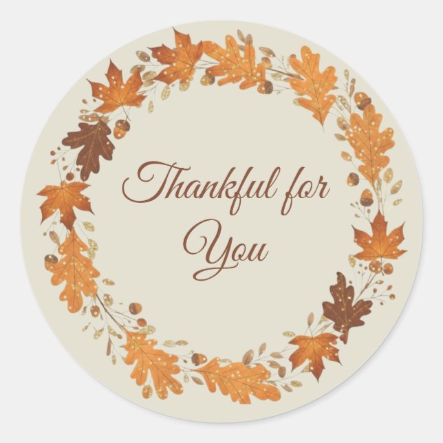 Adesivo Thankful for You Fall Thank You Cards (Frente)