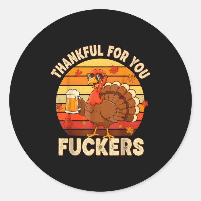 Adesivo Thankful For You Forers Thanksgiving Happy Turkey  (Frente)