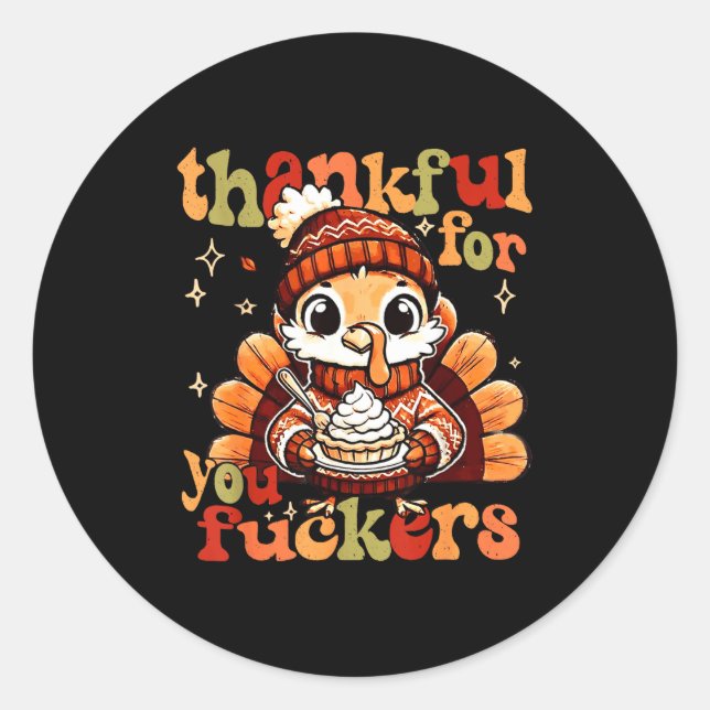 Adesivo Thankful For You Forers Thanksgiving Turkey Pumpki (Frente)