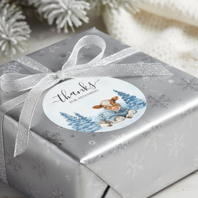 Adesivo Thanks Baby Cow Christmas Winter  (Criador carregado)