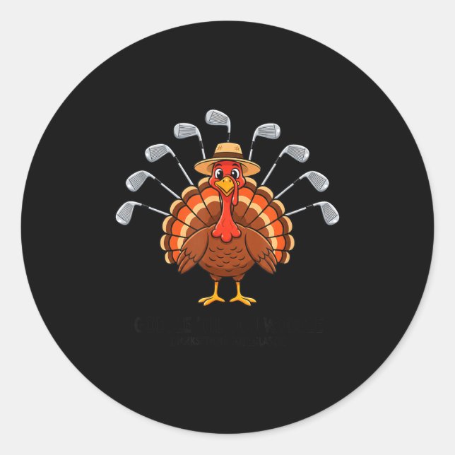 Adesivo Thanksgiving Golf Turkey Funny Turkey Day Golf Cli (Frente)