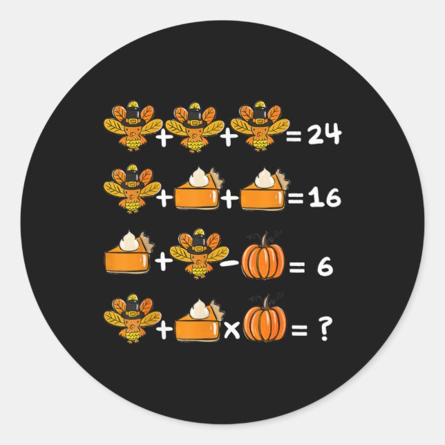 Adesivo Thanksgiving Order Of Operations Math Teacher Quiz (Frente)