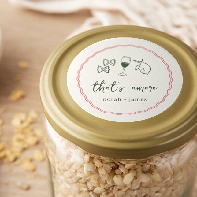 Adesivo "That's Amore" Handwritten Bridal Shower (Criador carregado)