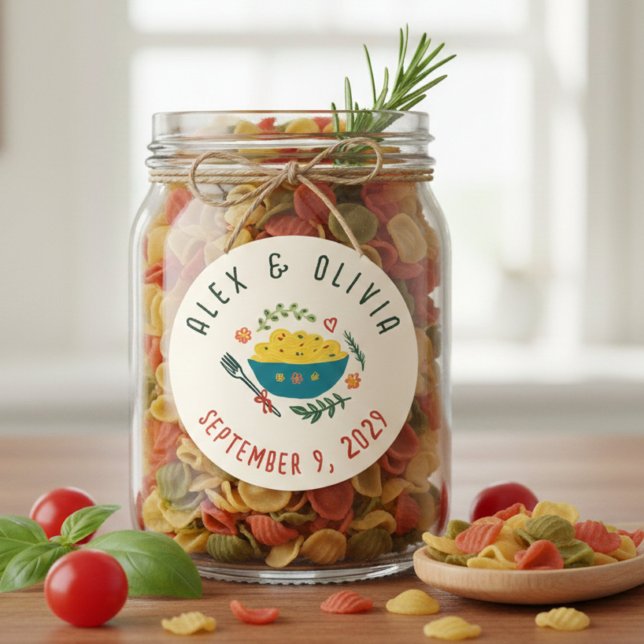 Adesivo That's Amore Italian Food CUSTOM Wedding  (That's Amore Italian Food Pasta CUSTOM Wedding Favors Classic Round Sticker
)