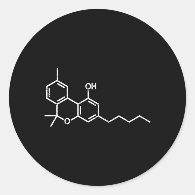 Adesivo Thc Molecule Tetrahidro-Chemical Structure (Frente)