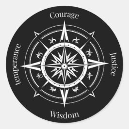 Adesivo The 4 Stoic Virtues Compass