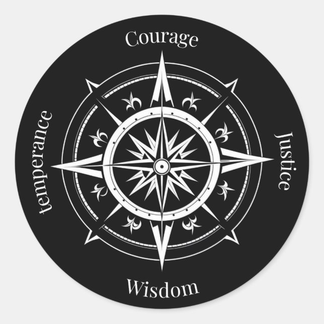 Adesivo The 4 Stoic Virtues Compass (Frente)