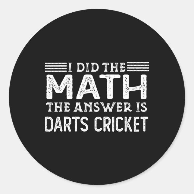 Adesivo The Answer Is Darts Cricket Funny Math Teacher Stu (Frente)