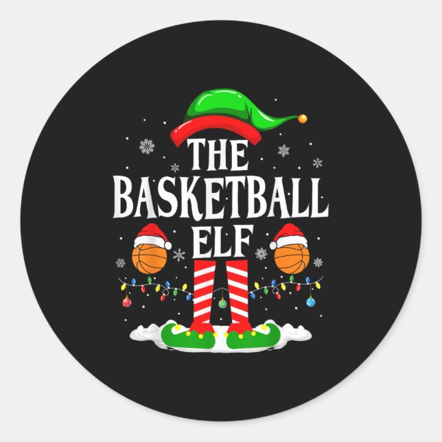 Adesivo The Basketball Elf Bball Xmas Basketball Christmas (Frente)