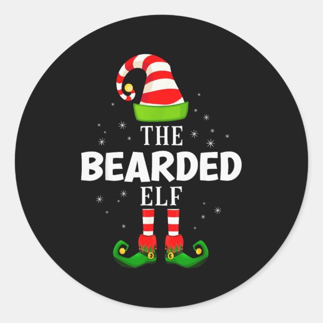 Adesivo The Bearded Elf Christmas Pjs Matching Pajama  (Frente)