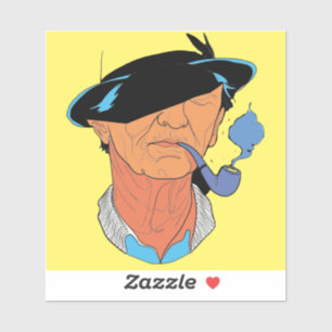 Adesivo The Blue Smoke Sailor: Minimalist Portrait