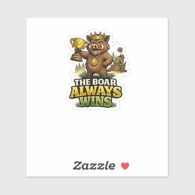 Adesivo The Boar Always Wins (Folha)