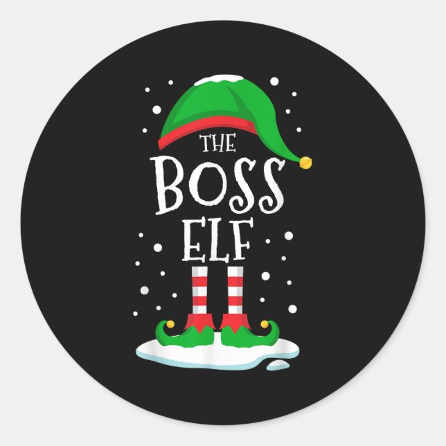 Adesivo The Boss Elf Christmas Family Matching Xmas Group  (Frente)