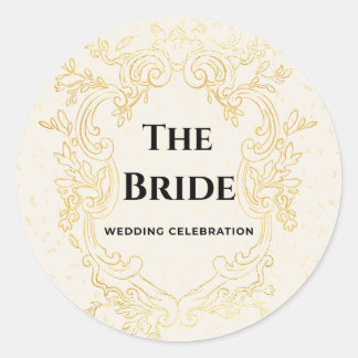 Adesivo The Bride - Gold vintage frame sheet of stickers