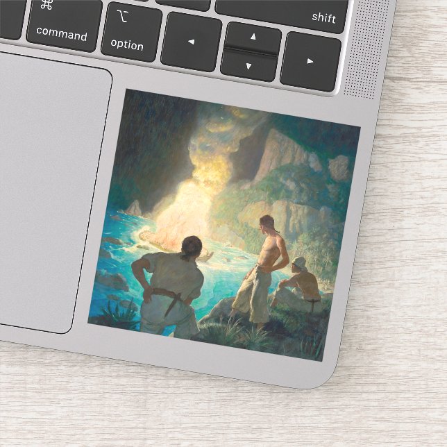 Adesivo The Burning of the Bounty, 1940 por N. C. Wyeth (Detalhe)