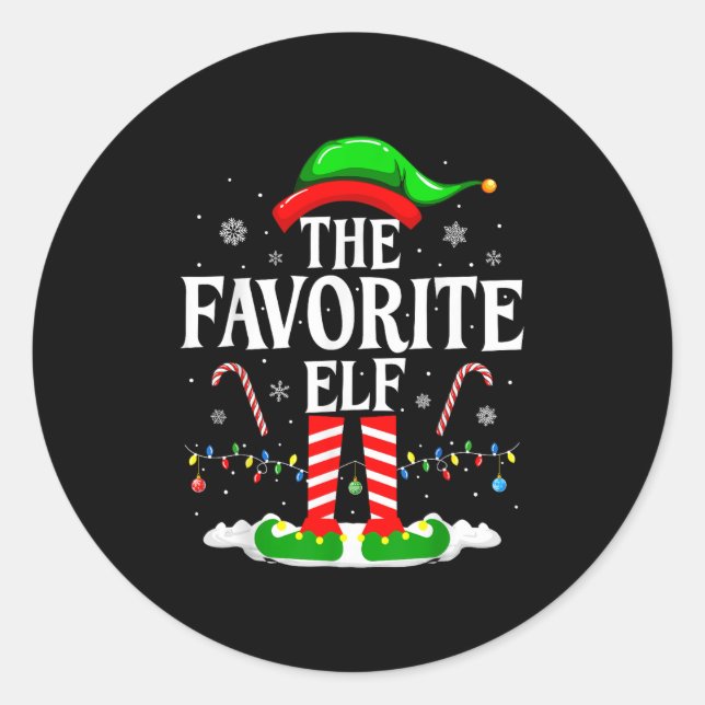 Adesivo The Favorite Elf Funny Xmas Matching Family Christ (Frente)