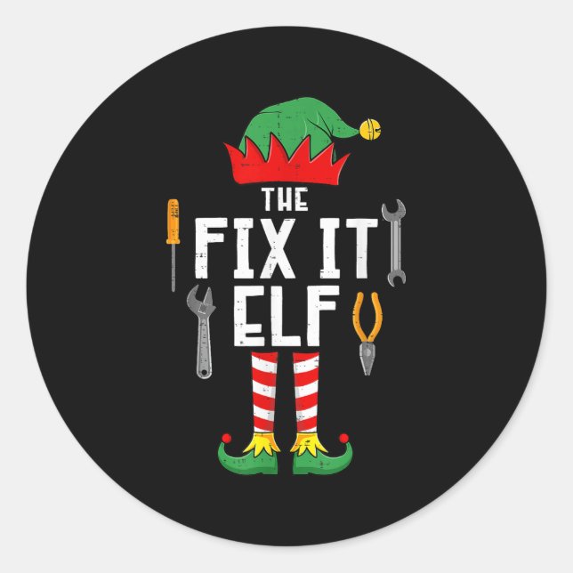 Adesivo The Fix It Elf Christmas Family Matching Xmas Grou (Frente)
