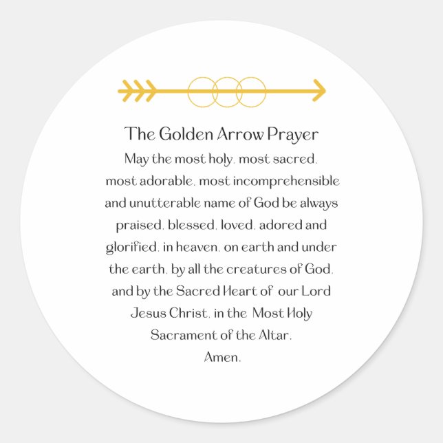 Adesivo The Golden Arrow Prayer Round Sticker (Frente)