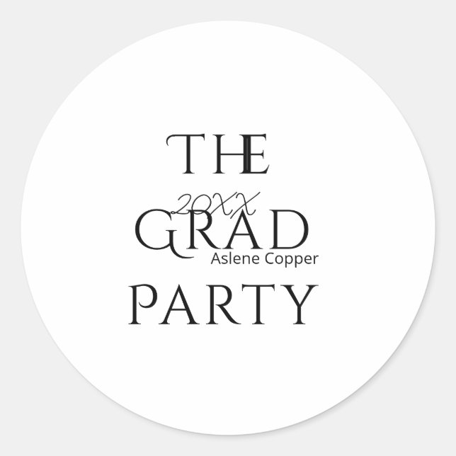 Adesivo The grad party name 20XX bold letter graduatsimple (Frente)