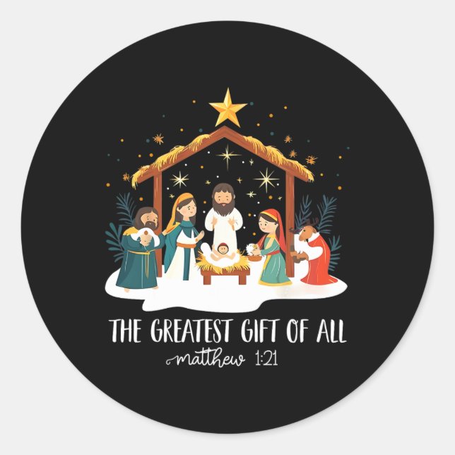 Adesivo The Greatest For All Christmas Nativity Jesus Chri (Frente)