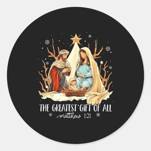 Adesivo The Greatest Gift For All Christmas Nativity Jesus (Frente)