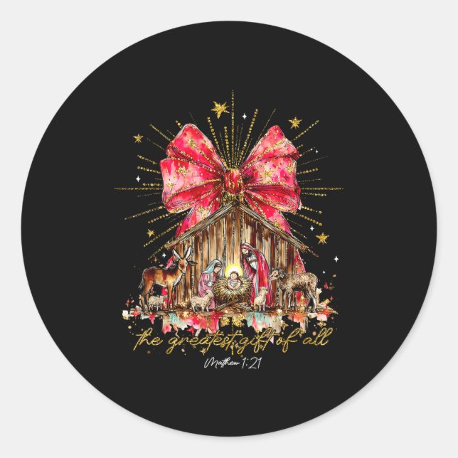 Adesivo The Greatest Gift Of All Jesus Christian Holiday C (Frente)