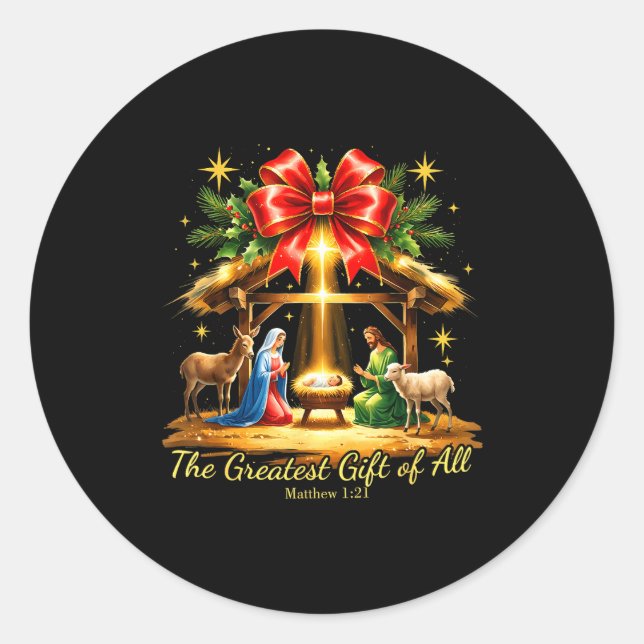 Adesivo The Greatest Gift Of All Nativity Christian Christ (Frente)