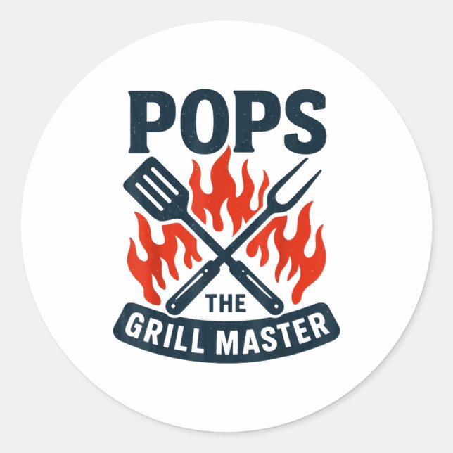Adesivo The Grill Master Bbq Father's Day Grandpa Grilling (Frente)