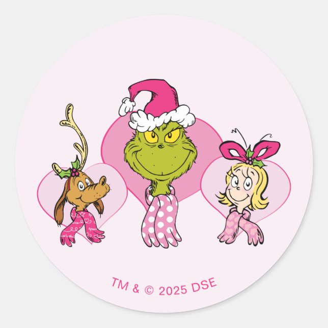 Adesivo The Grinch Crew in Pink Valentine's Portrait (Frente)
