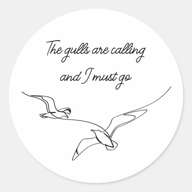 Adesivo The gulls are calling and I must go Seagull art  (Frente)