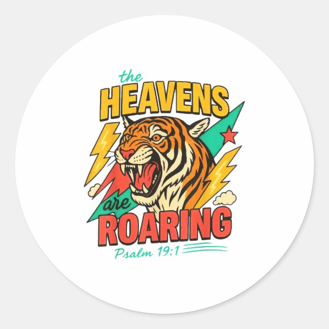 Adesivo The Heavens Are Roaring Psalm 19_1 Tiger Christian (Frente)