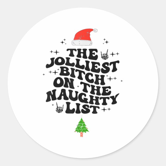 Adesivo The Jolliest On The Naughty List Funny Christmas  (Frente)