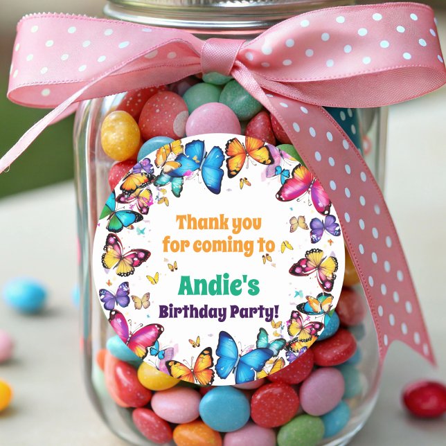 Adesivo The Joy of Butterflies Birthday Party (Criador carregado)