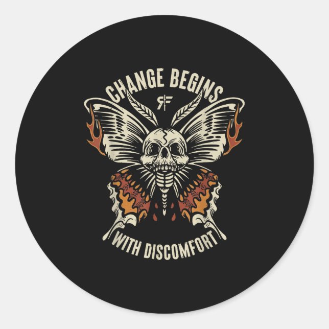 Adesivo The Marisa Butterfly Skull Change Begin With Disco (Frente)