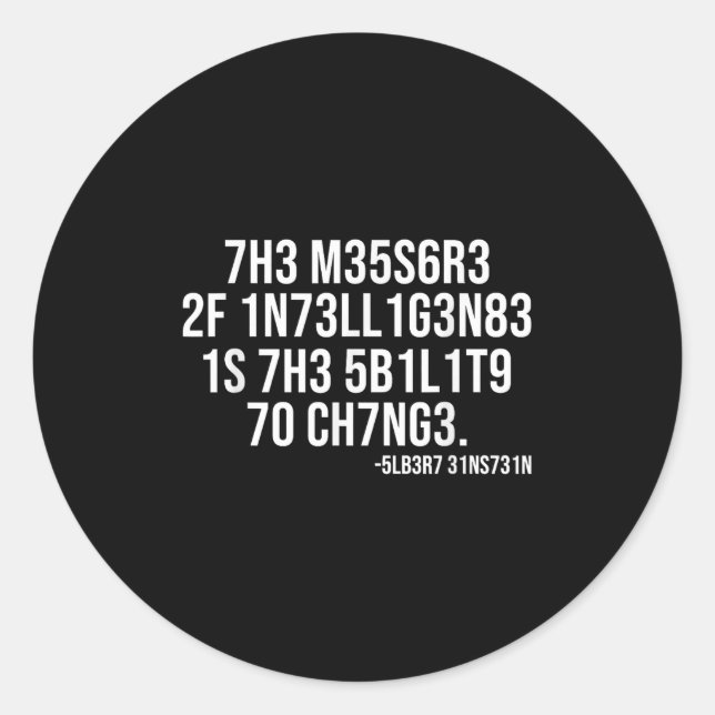 Adesivo The Measure Of Intelligence Coded Motivational Sci (Frente)