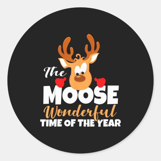 Adesivo The Moose Wonderful Time Of The Year Funny Christm (Frente)